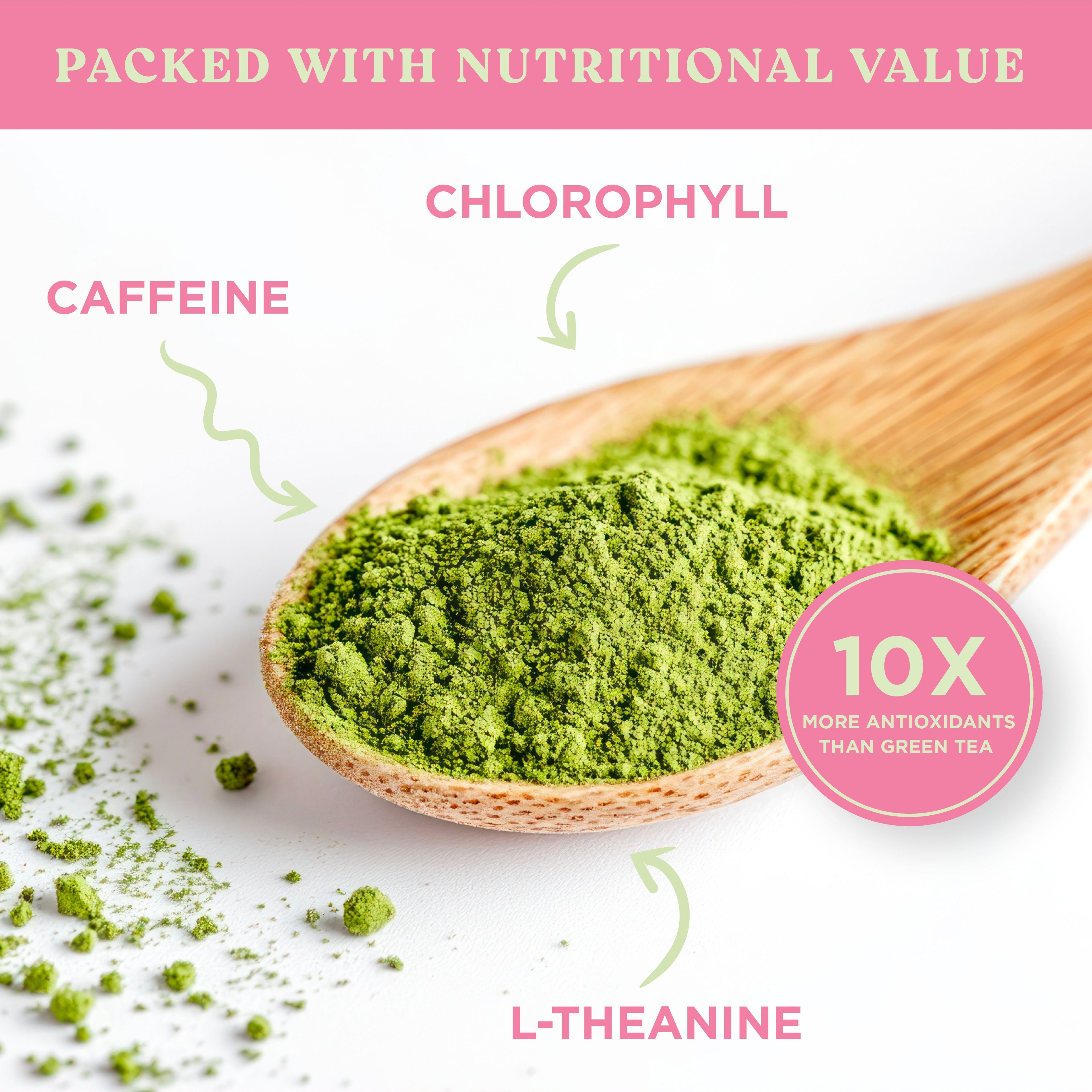 Harmony Matcha Strawberry – Premium Shade-Grown Japanese Matcha, Sweetened with Organic Sugar (20 Servings)